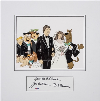 William Hanna and Joseph Barbera Autographed Cut with Animation Cel (PSA/DNA)